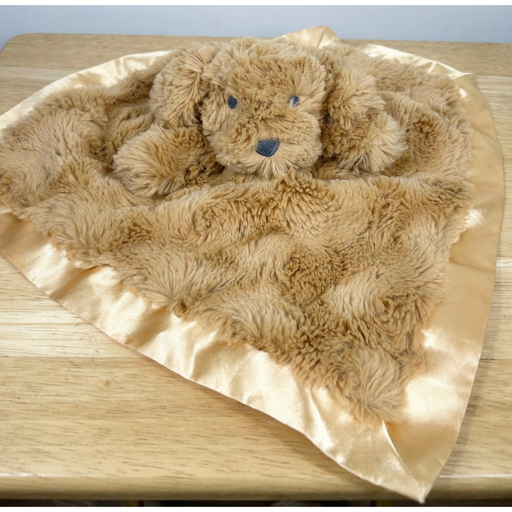 Cloud Island Brown Puppy Dog Plush Baby Security Blanket Lovey Satin Trim Target